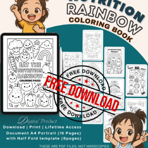 FREE “Eat the Nutrition Rainbow” Coloring Book 🌈🍎🥦