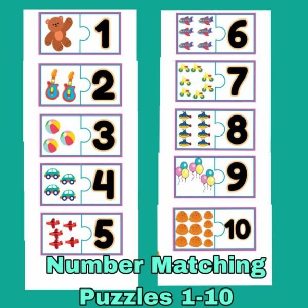 Number Matching Puzzles 1-10