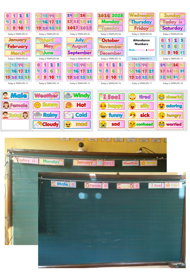 Calendar, Weather & Attendance Board Display