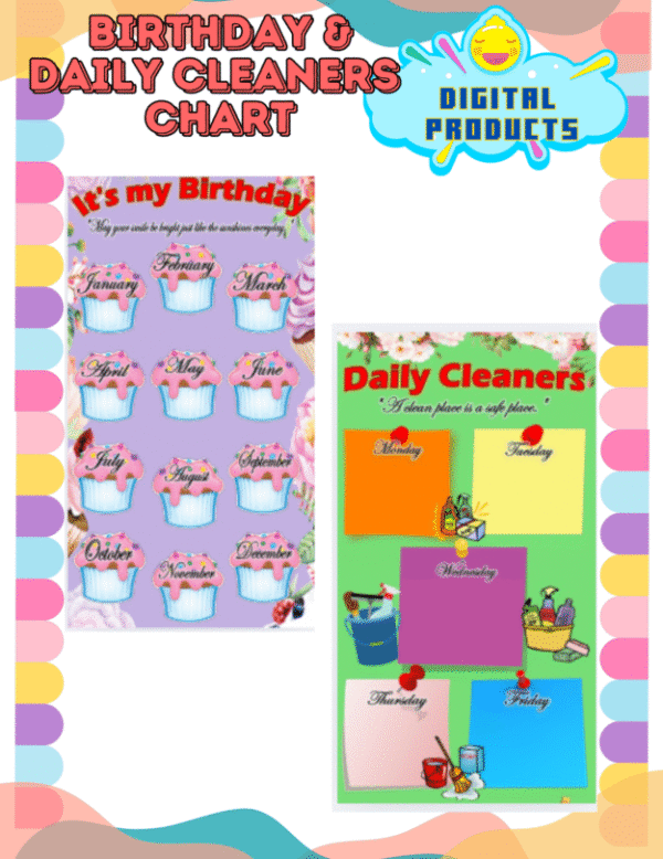 BIRTHDAY AND DAILY CLEANERS CHART