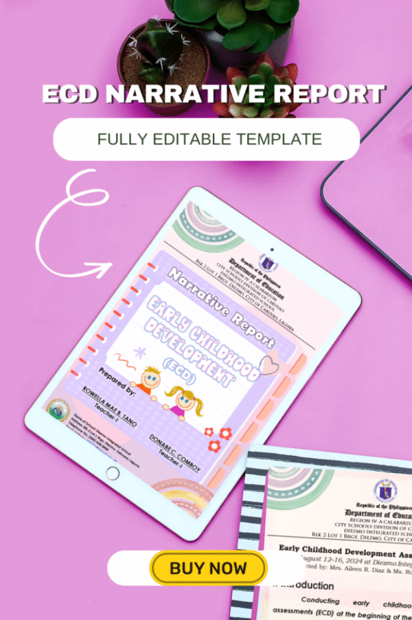 Editable ECD Colorful Narrative Report (Pre-Test)