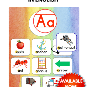 DETACHABLE ALPHABET CHART IN ENGLISH