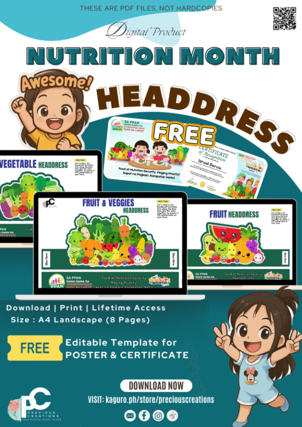 NUTRITION MONTH HEADDRESS—Free Editable Nutrition Month Poster & Certificate