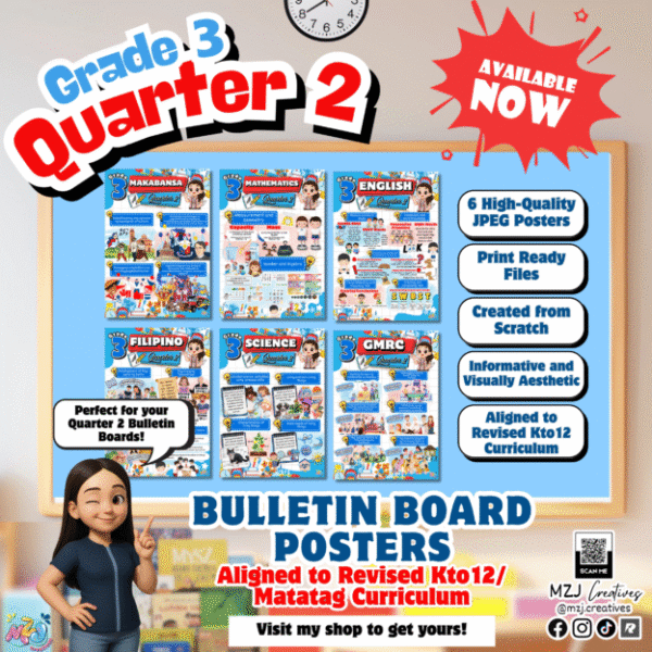 Grade 3 – Quarter 2 – Bulletin Board Poster Set (Matatag Curriculum | Revised K to 12)