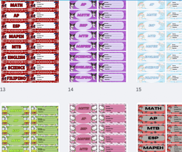 Subject Labels
