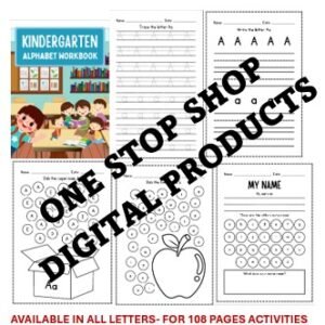 Kindergarten Alphabet Workbook | 108+ Pages of A–Z Letter Activities | Printable Phonics & Tracing Sheets