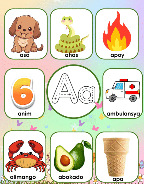 Printable Tagalog Alphabet Chart | Detachable Filipino Letters | ABC Flashcards for Preschool & Kindergarten