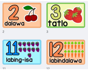 Number Flashcard 1-20 (TAGALOG)