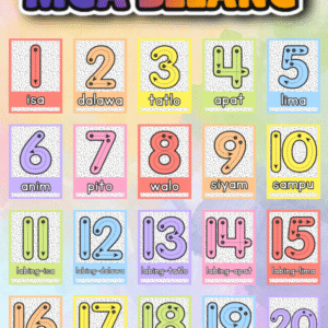 Mga Bilang | Filipino Number Poster & Flashcards (1–20) in Pastel Color