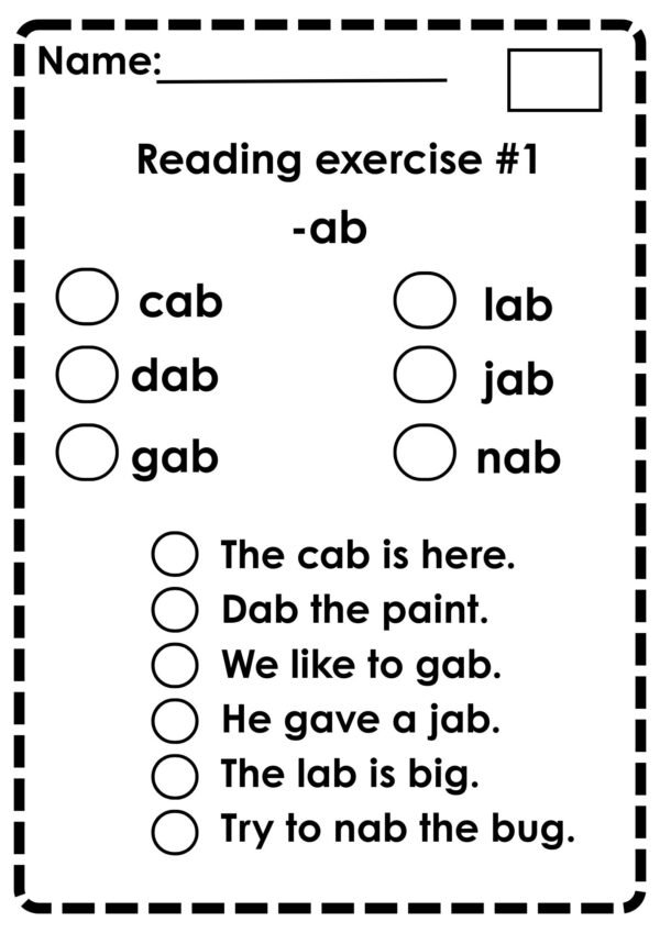 PRACTICE READING TRACKER CVC AND PHRASES