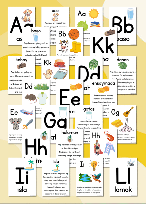 ABAKADA flashcards with (tula at talata)