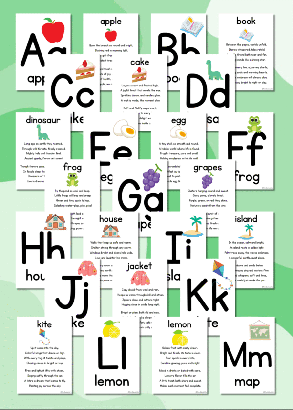 ABC Flashcards with ABC Poem