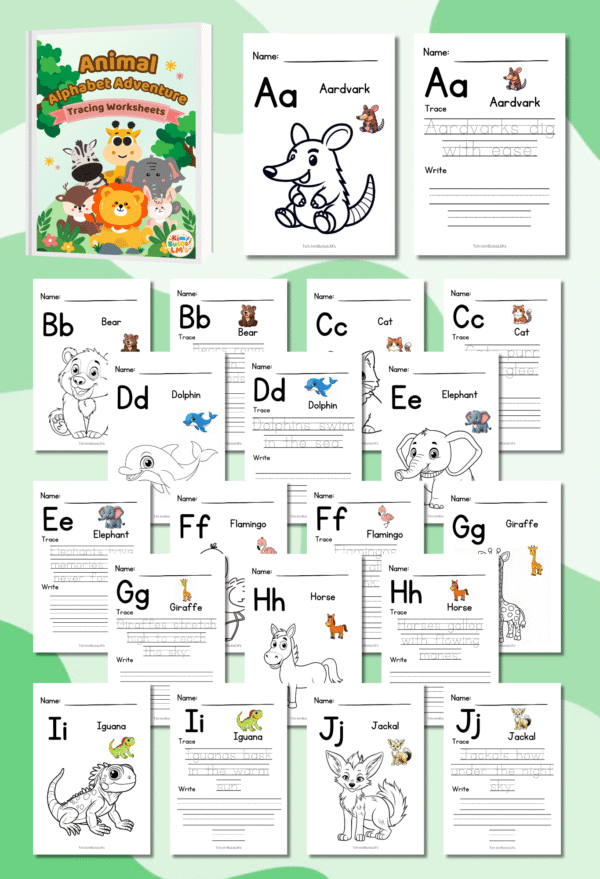 ABC Tracing & Coloring (Animal Theme)