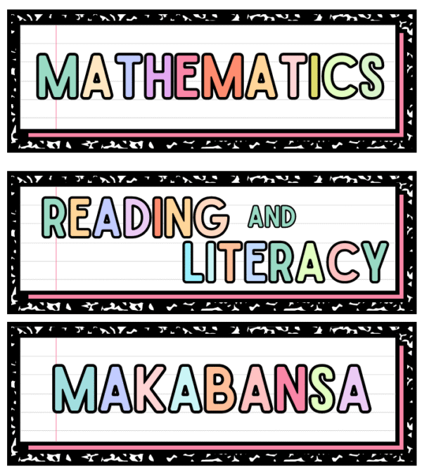 SUBJECT LABELS -GRADE 1