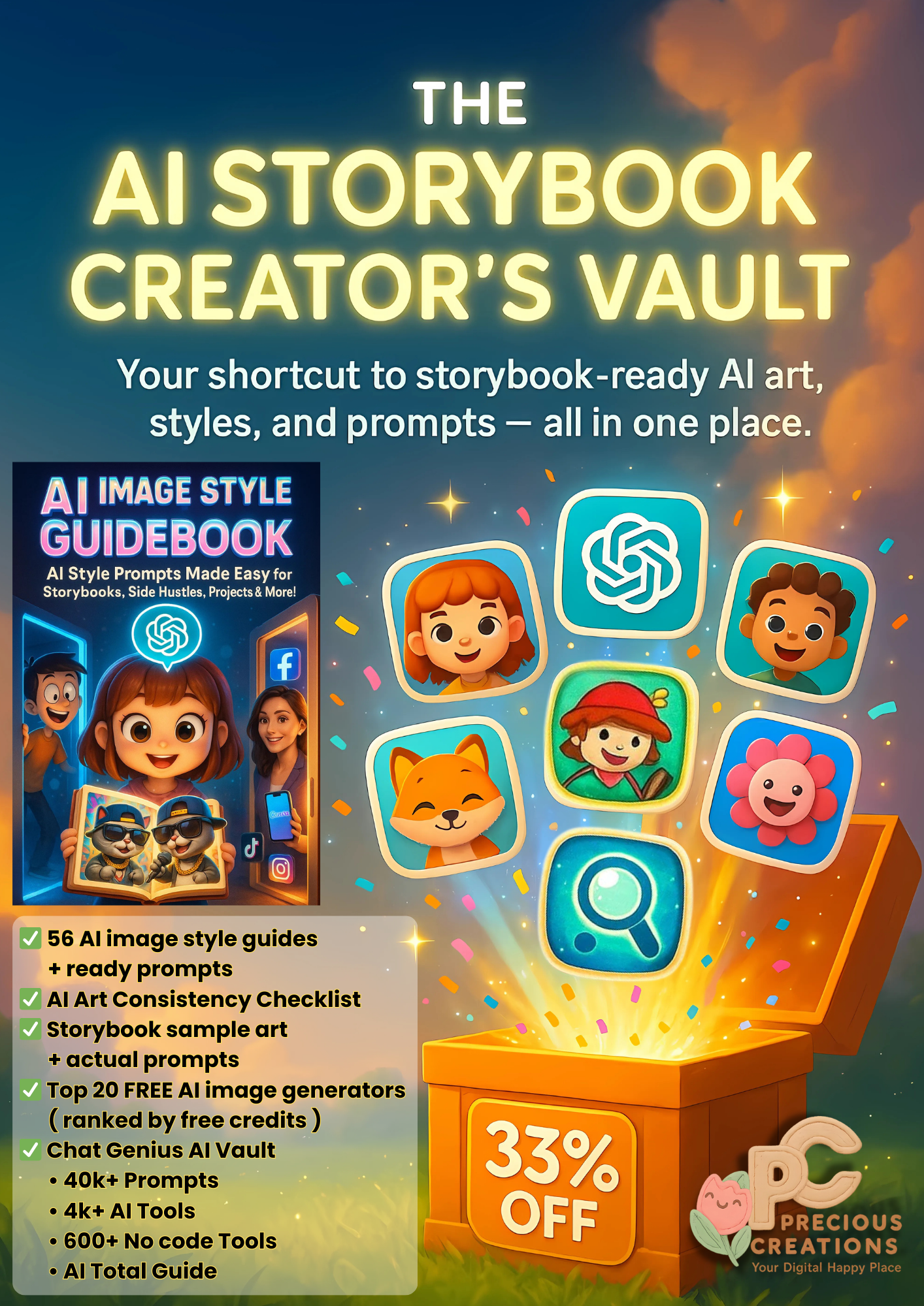 AI Storybook Creator’s Vault – AI Style Guides, Prompts & Tools for Teachers & Students