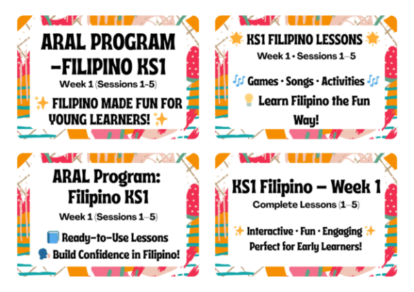 ARAL Program – Filipino KS1 (Week 1: Sessions 1–5