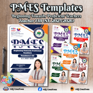 Editable PMES Portfolio Template for Beginning Towards Proficient Teachers (Teacher I–III) SY 2025–2026 | 6 Themed Designs with KRA & Objective Dividers | Digital Download