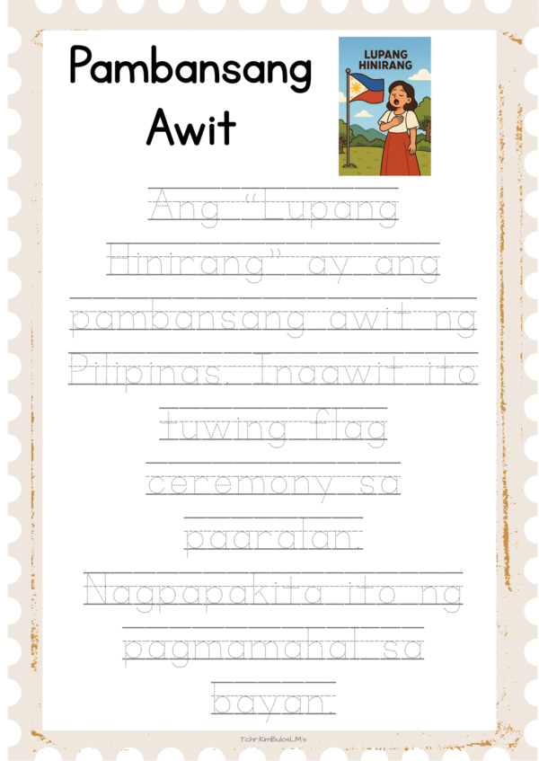 15 Pambansang Sagisag Trace, Write and Color - Image 3