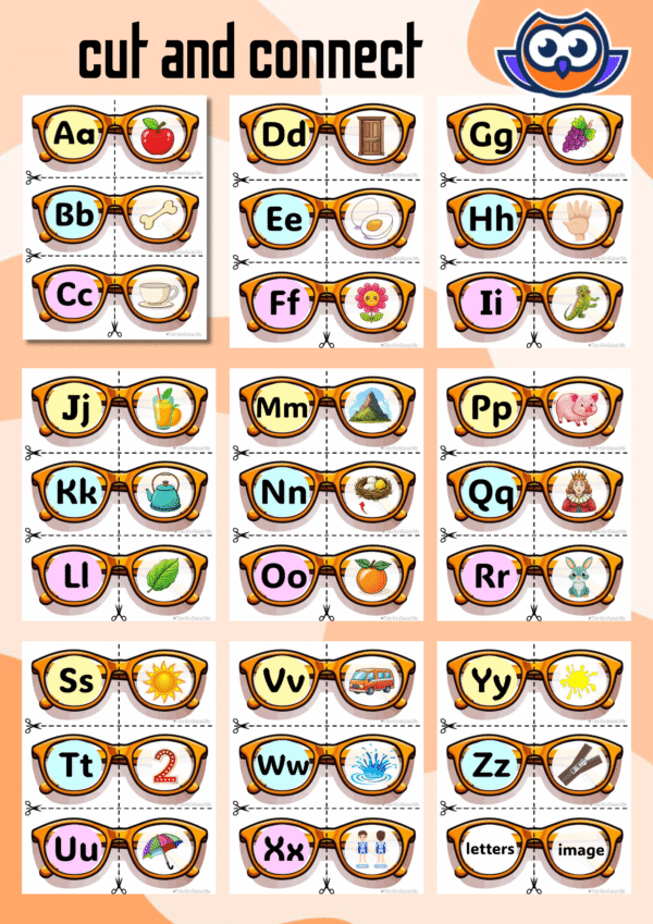 ABC Cut & Connect puzzle (Eyeglasses)
