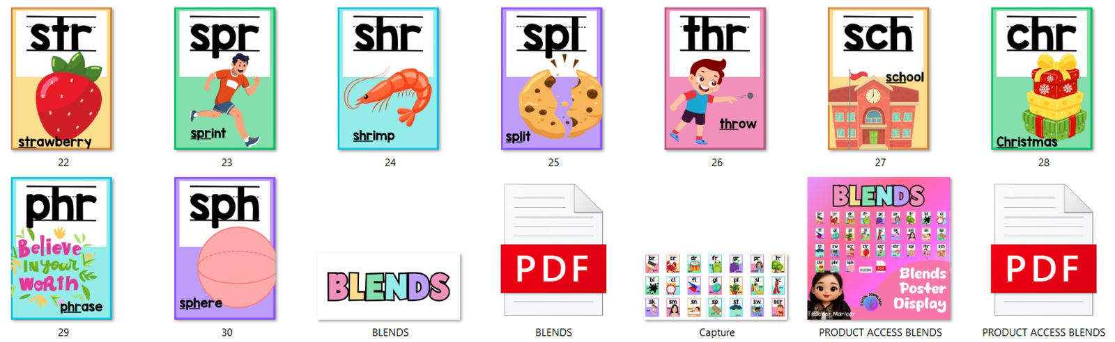 BLENDS POSTER CLASSROOM DISPLAY - Image 3