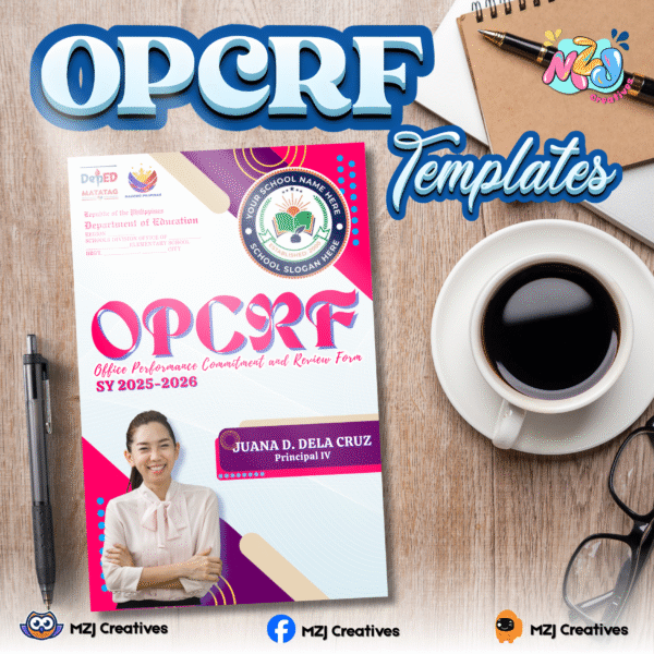 Editable OPCRF Template Bundle for Principals – 6 Themed Office Performance Commitment and Review Form Templates (Digital Download) - Image 3