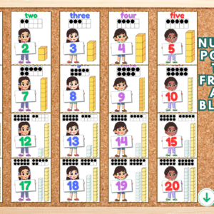 Number Poster 1–20 (Ten Frames & Blocks)