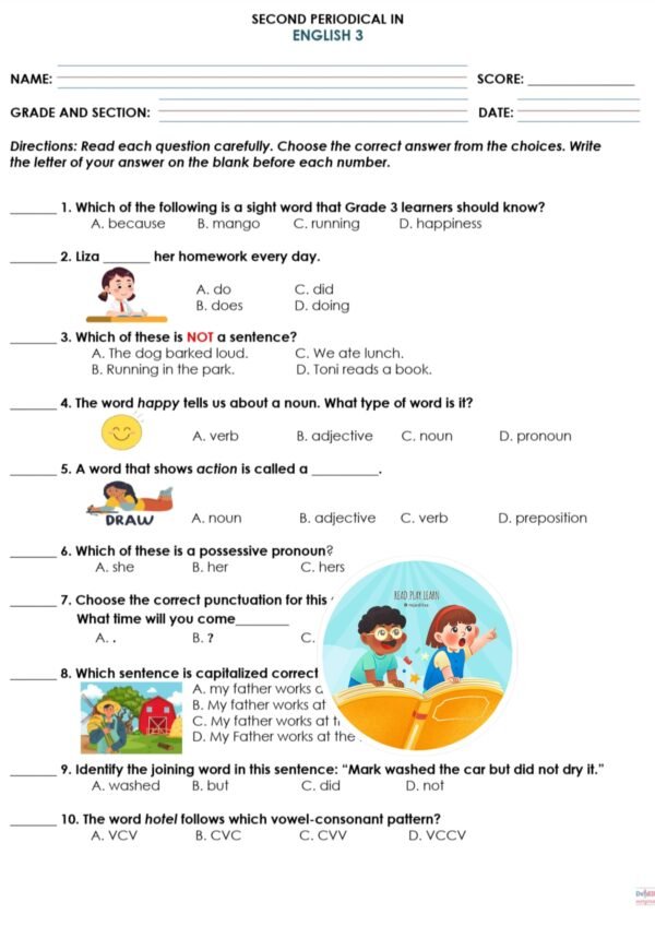 📝 Grade 3 Periodical Test Quarter 2 - Image 7