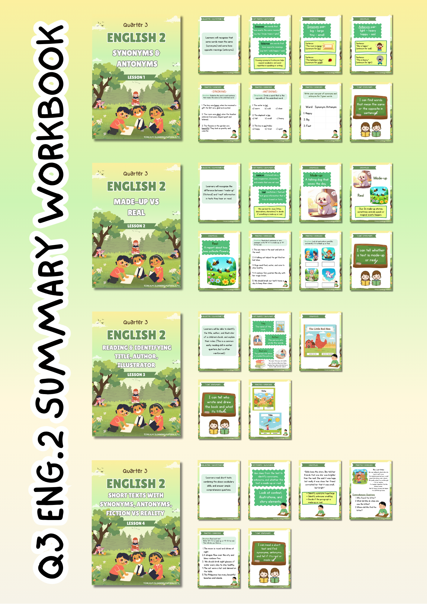 Q3 English 2 lessons (summary booklet)