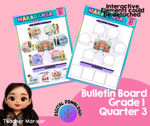 INTERACTIVE GRADE 1 THIRD QUARTER BULLETIN BOARD 5 SUBJECTS (GMRC, MAKABANSA, MATH, READING & LITERACY AND LANGUAGE) - Image 4