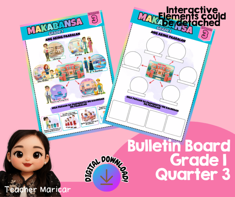 INTERACTIVE GRADE 1 THIRD QUARTER BULLETIN BOARD 5 SUBJECTS (GMRC ...