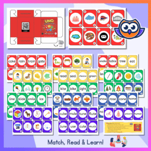 UNO CARDS Long Vowel Sounds: Match, Read & Learn