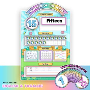 Number of the Week Chart Complete from 1-20 - Available in English and Tagalog