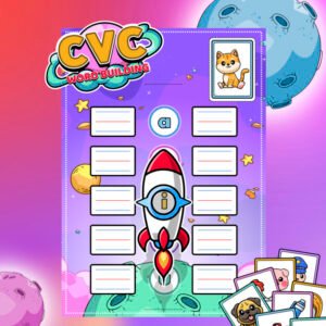 CVC Word Building Chart - Rocket Theme