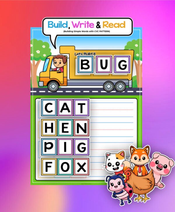 CVC Word Building Chart for Kindergarten & Grade 1 | Interactive Phonics Learning Tool