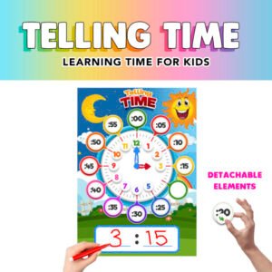 Learn to Tell Time Printable for Kids | Digital Download for Kindergarten & Early Grades
