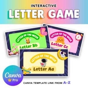 Interactive Letter Game - Canva Template Link from A-Z