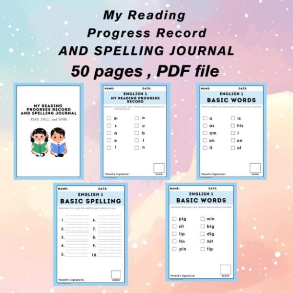 My Reading Progress Record AND SPELLING JOURNAL