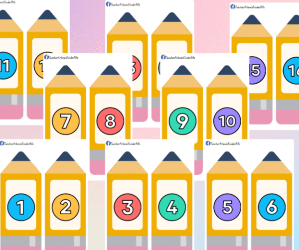 Pencil Design Numbers 1-20