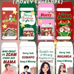 CHRISTMAS ANG PAO MONEY ENVELOPE WITH FREE CHRISTMAS GREETING CARDS