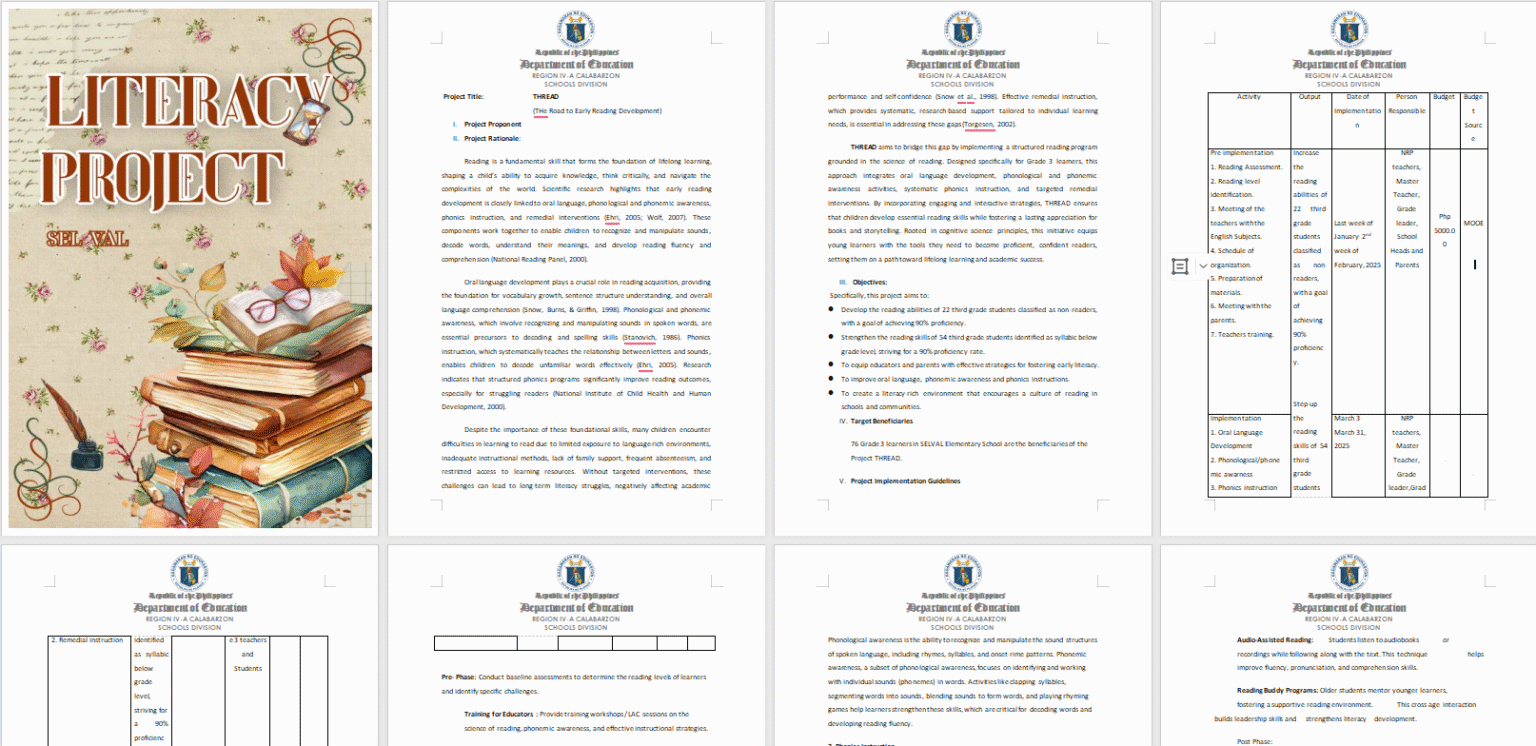 PROJECT PROPOSAL- READING- ARAL Literacy - Kaguro Ph