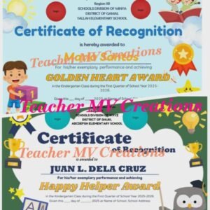 Kindergarten Certificates Matatag