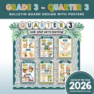 Grade 3 - Quarter 3 Bulletin - Green Theme - Color of the Year - Teal