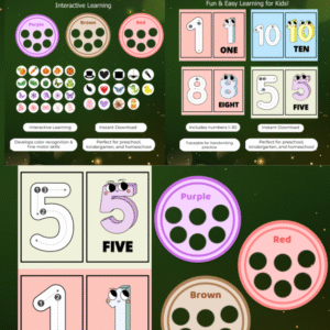Interactive Learning Bundle: Color Sorting Activity + Number Flashcards & Tracing Pack