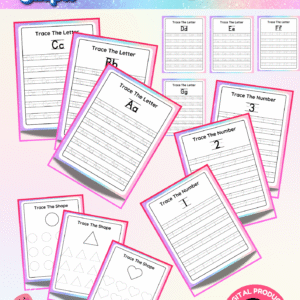 Tracing Letters, Numbers, and Shapes Workbook