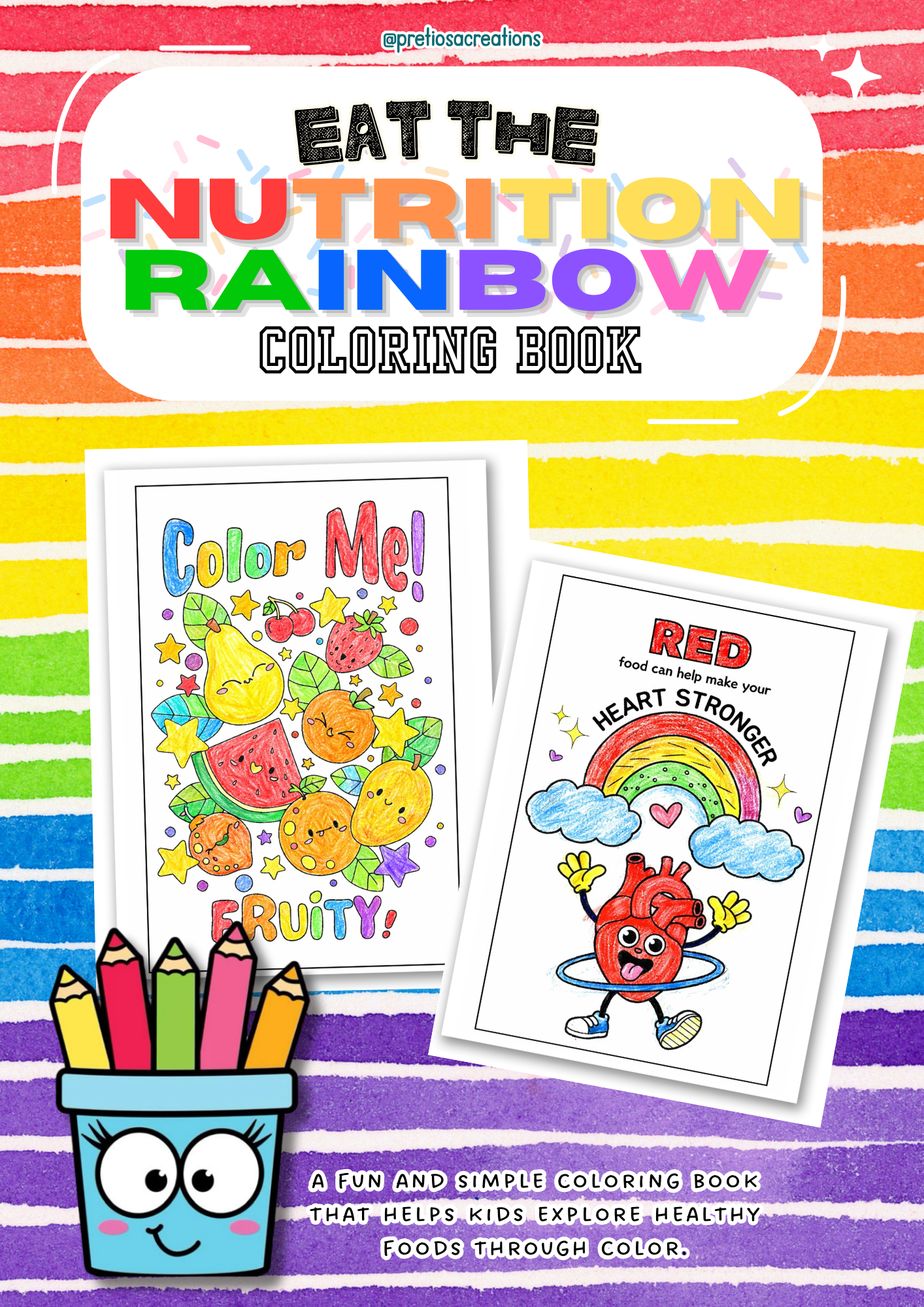 FREE “Eat the Nutrition Rainbow” Coloring Book 🌈🍎🥦