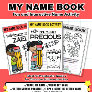 My Name Book Activity | MATATAG Aligned Editable Canva Template | Interactive Name Practice for Preschool to Grade 2