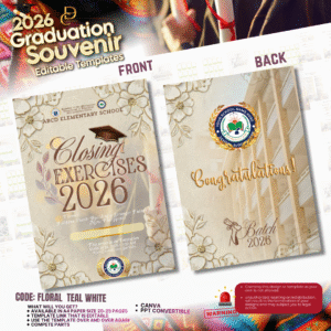 Graduation Souvenir 2026-FLORAL TEAL BROWN WHITE