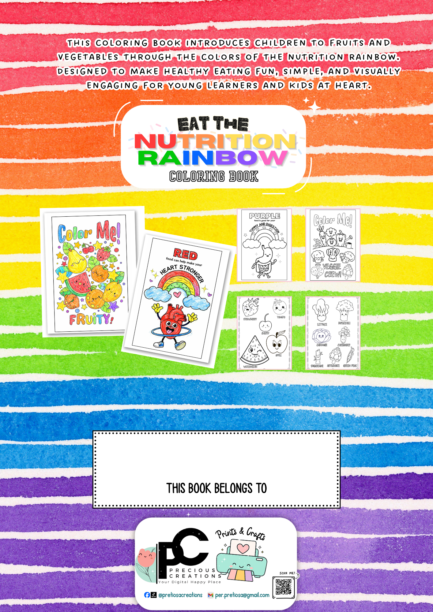FREE “Eat the Nutrition Rainbow” Coloring Book 🌈🍎🥦 - Image 2