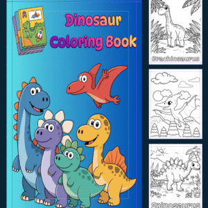 Ultimate Dinosaur Coloring Adventure | 50 High-Quality Printable Pages for Toddlers | Screen-Free Fun & Creativity