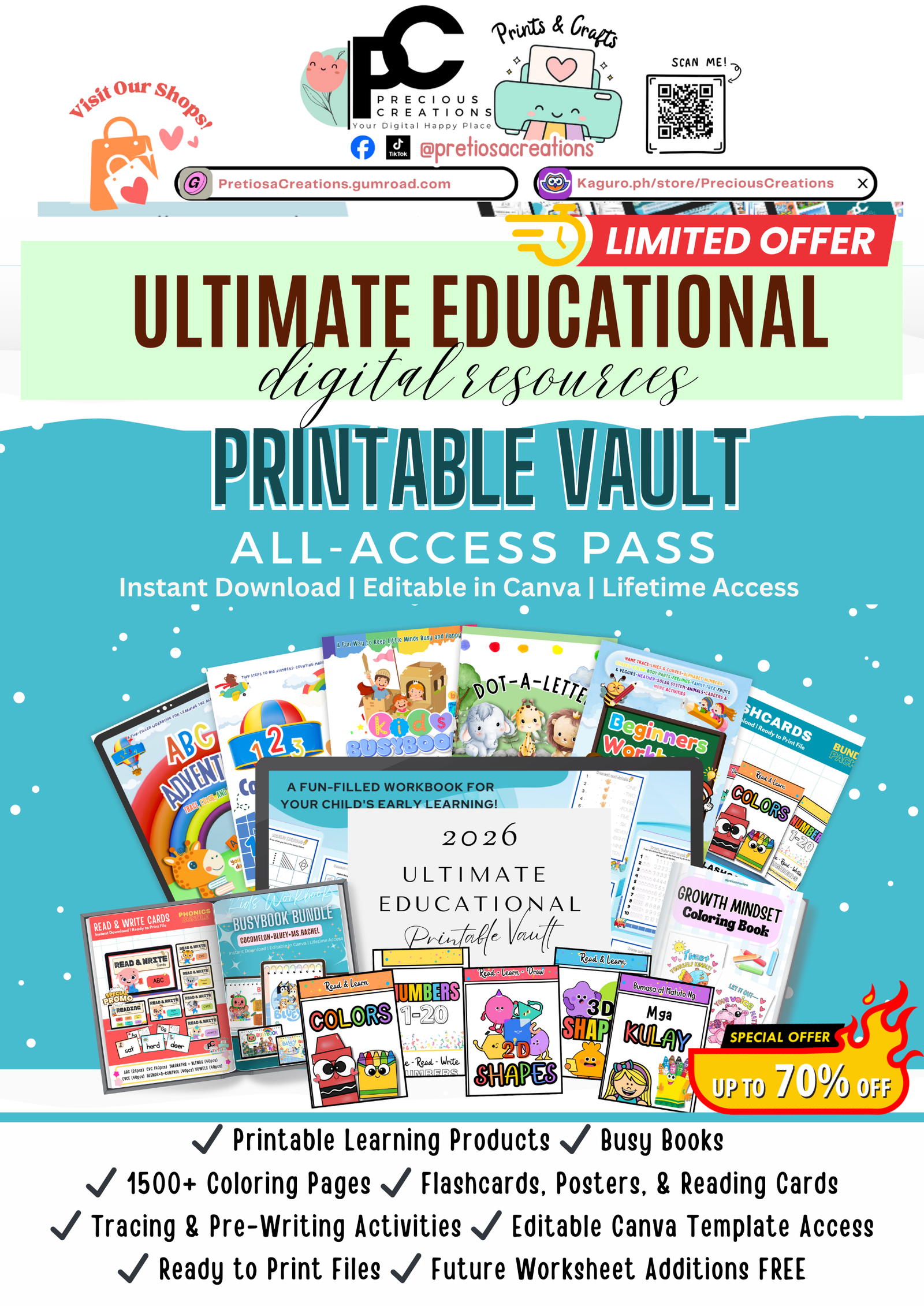 2026 Ultimate Educational Printable Vault – All Access Pass | MATATAG Aligned Growing Bundle | Interactive Visuals + Editable Canva + PPT Resources